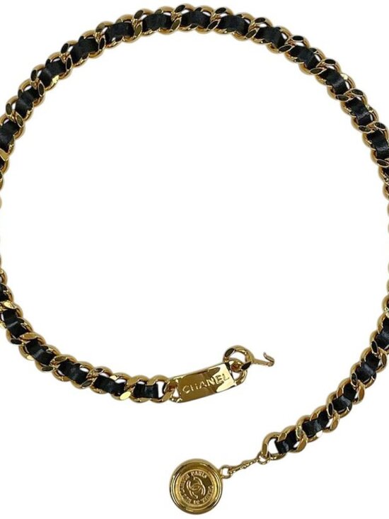 Chanel CC Logo Chain Belt 31 Rue Cambon Leather Gold main image 4